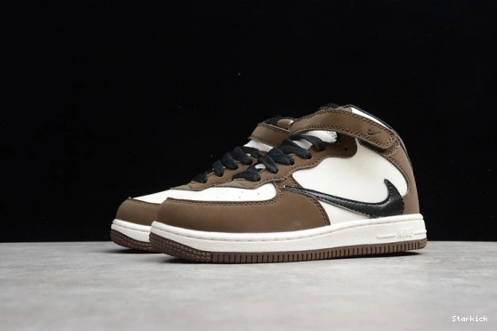 Travis 07 Beige 1 Force Air Nike Kids Brown Mid x Scott 314197-168 0306